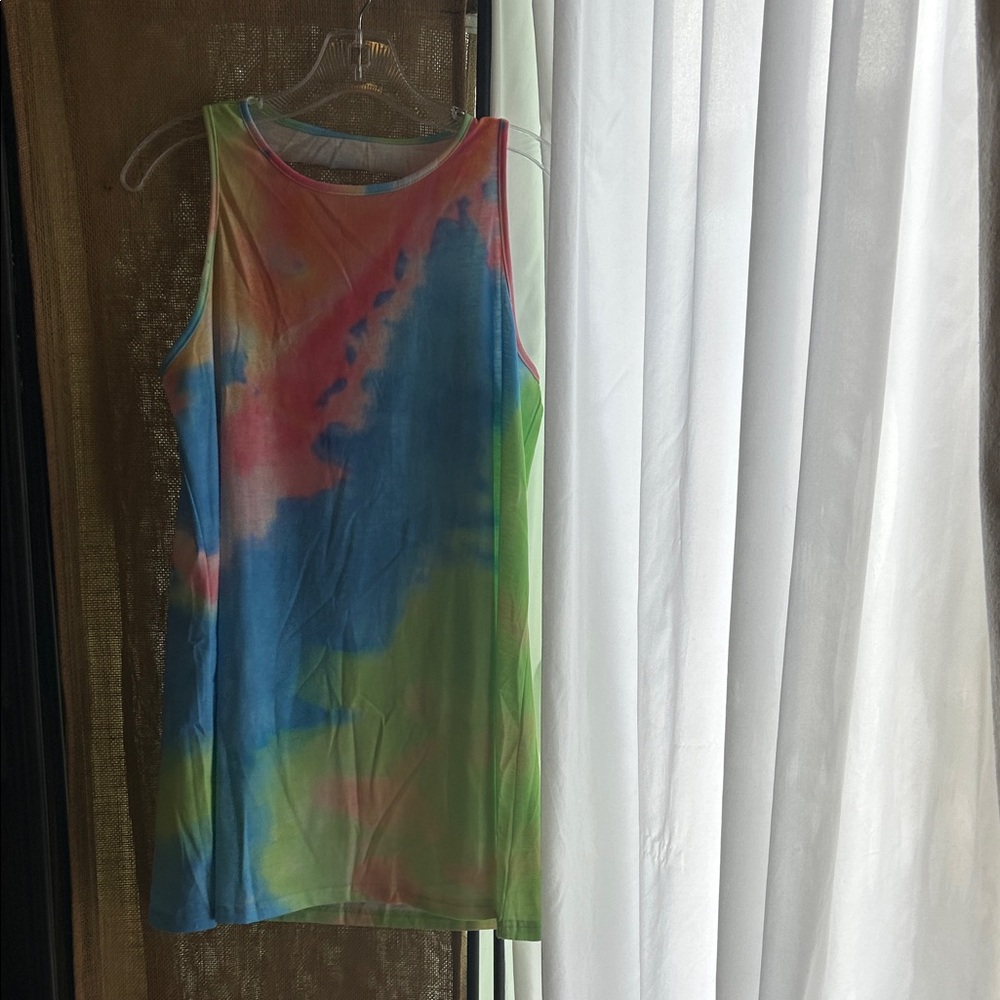 Tie-Dye Sleeveless Tank Top - Multicolor